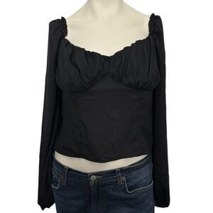 Abound Black Long Sleeve Blouse
